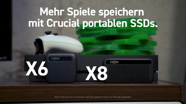 Crucial X6 Portable SSD 2 TB, Externe SSD schwarz, USB-C 3.2 Gen 2 (10 Gbit/s)